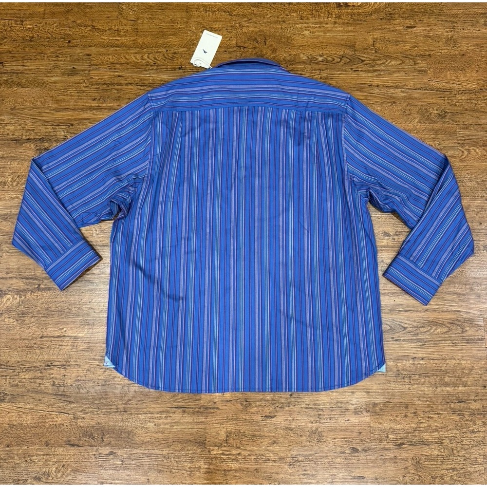 Tommy Bahama Blue Lazlo Francisco Striped Casual Dress Button Up Shirt Men's 2XL - Picture 3 of 10